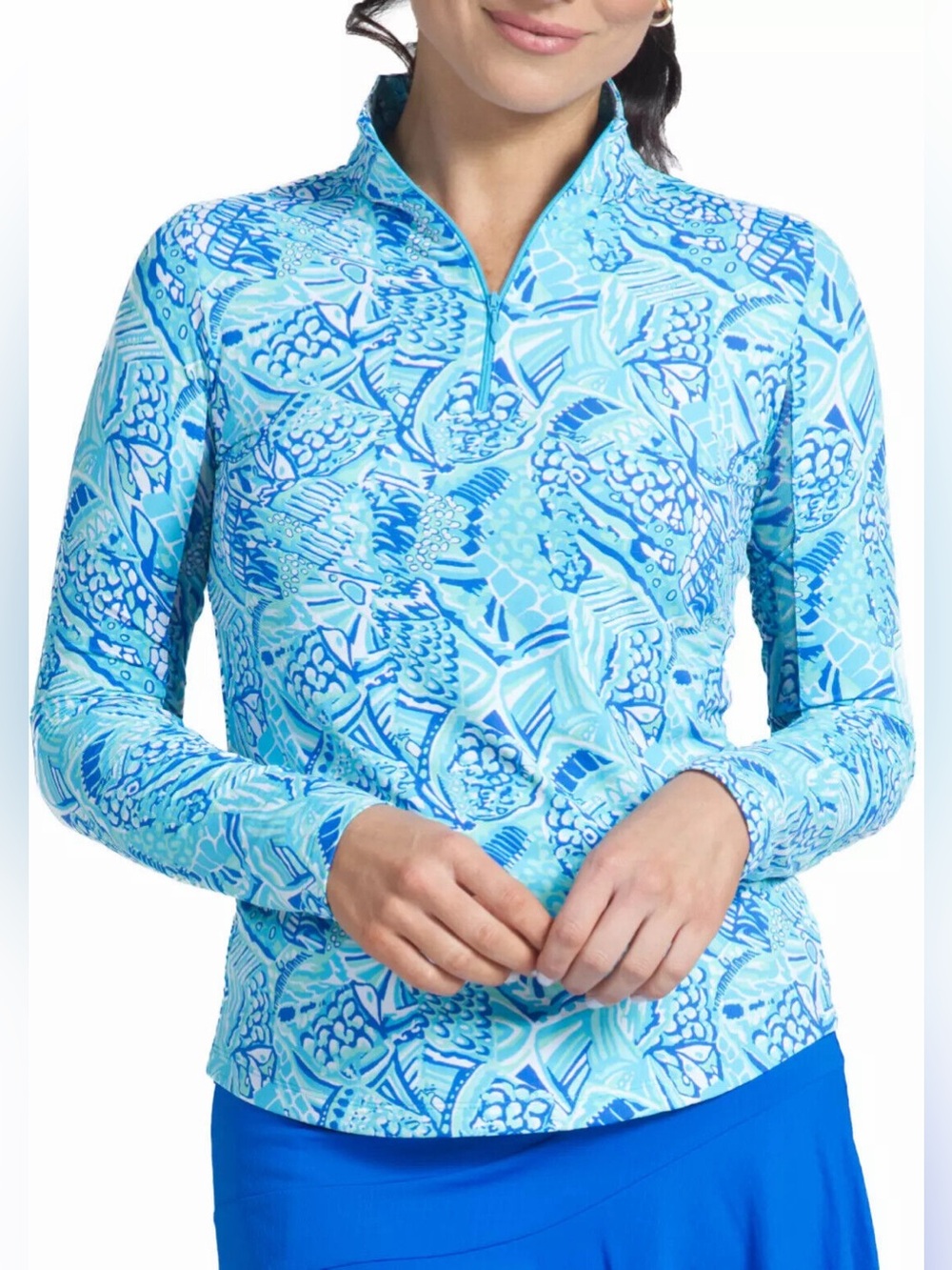 IBKUL Krista XL UPF 50+ IceFil 1/4 Zip Golf Top